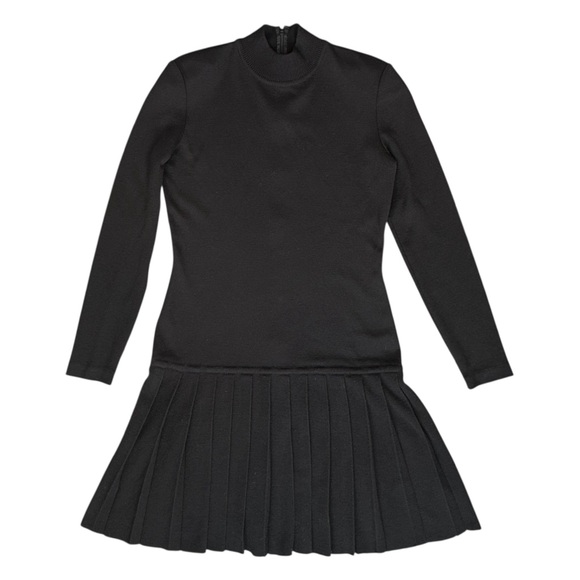 Nina Patrick Dresses & Skirts - Vintage Nina Patrick Wool Blend Drop Waist Pleated Long Sleeve Dress Black Small